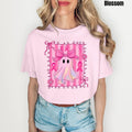Pink Ribbon Stripe Ghost Comfort Colors 'NLB' - Adult & Kids T-Shirts, Sweatshirts & Hoodies apparel design preview 1
