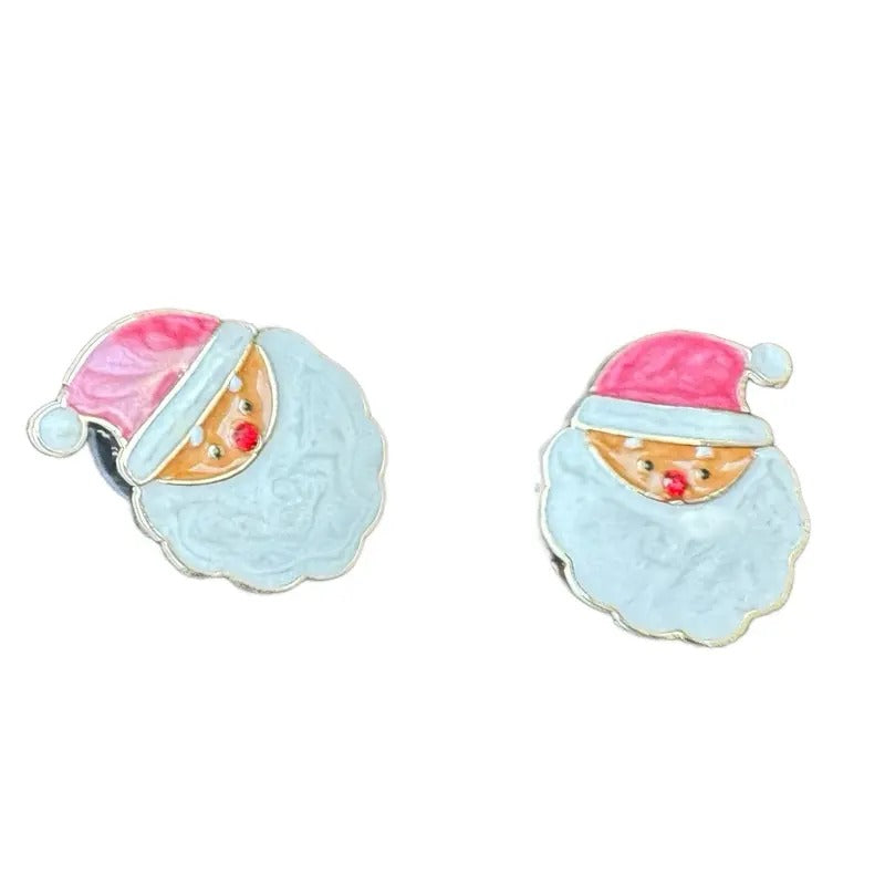 Pink Santa Stud Earrings - Adult & Kids T-Shirts, Sweatshirts & Hoodies apparel design preview 1