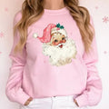 Pink Santa Woman Matching Family Pajamas Retro - Adult & Kids T-Shirts, Sweatshirts & Hoodies apparel design preview 1