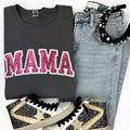 Pink Sequin MAMA Patch - Adult & Kids T-Shirts, Sweatshirts & Hoodies apparel design preview 1