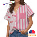 Pink Stripe Pattern Flamingo Hawaiian - Adult & Kids T-Shirts, Sweatshirts & Hoodies apparel design preview 1
