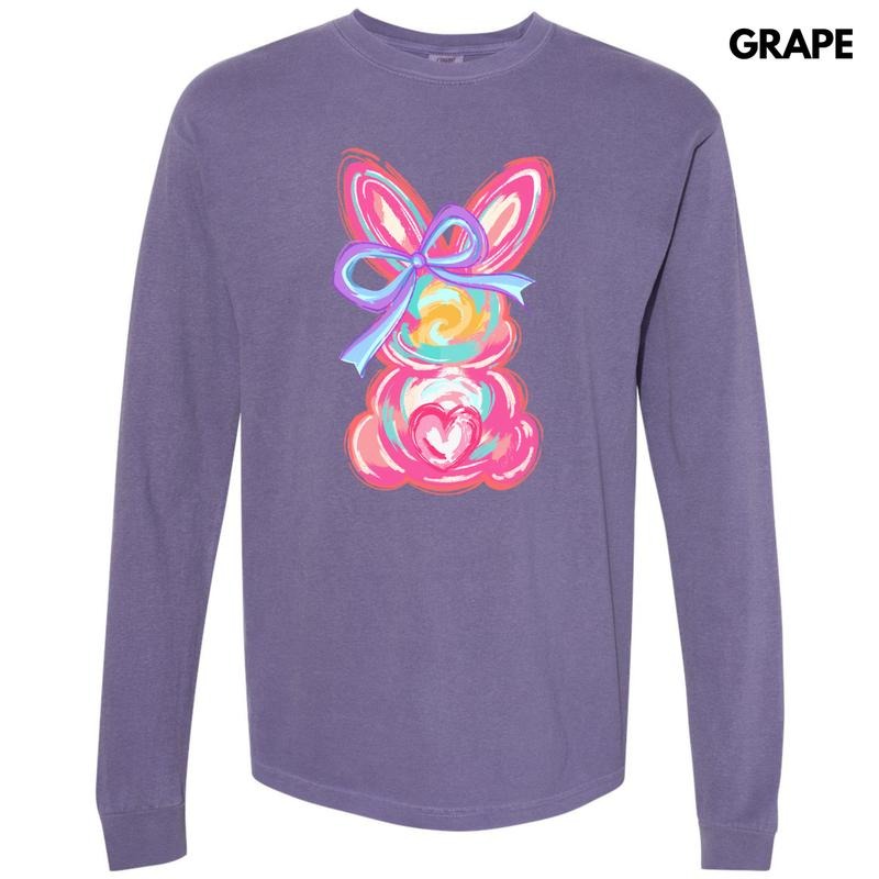 Pink Swirl Bunny Comfort Colors 'NLB' - Adult & Kids T-Shirts, Sweatshirts & Hoodies apparel design preview 1