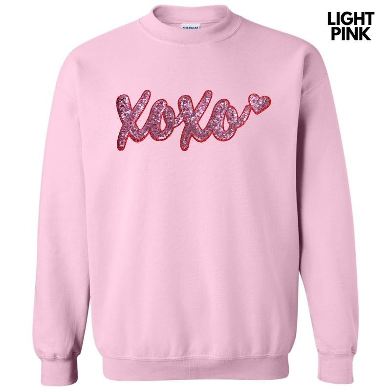 Pink XOXO Sequin Patch - Adult & Kids T-Shirts, Sweatshirts & Hoodies apparel design preview 1