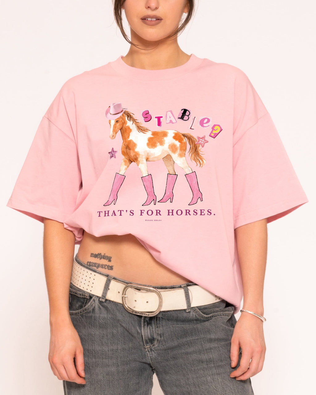Stable? That's For Horses Boxy Crop - Adult & Kids T-Shirts, Sweatshirts & Hoodies apparel design preview 1