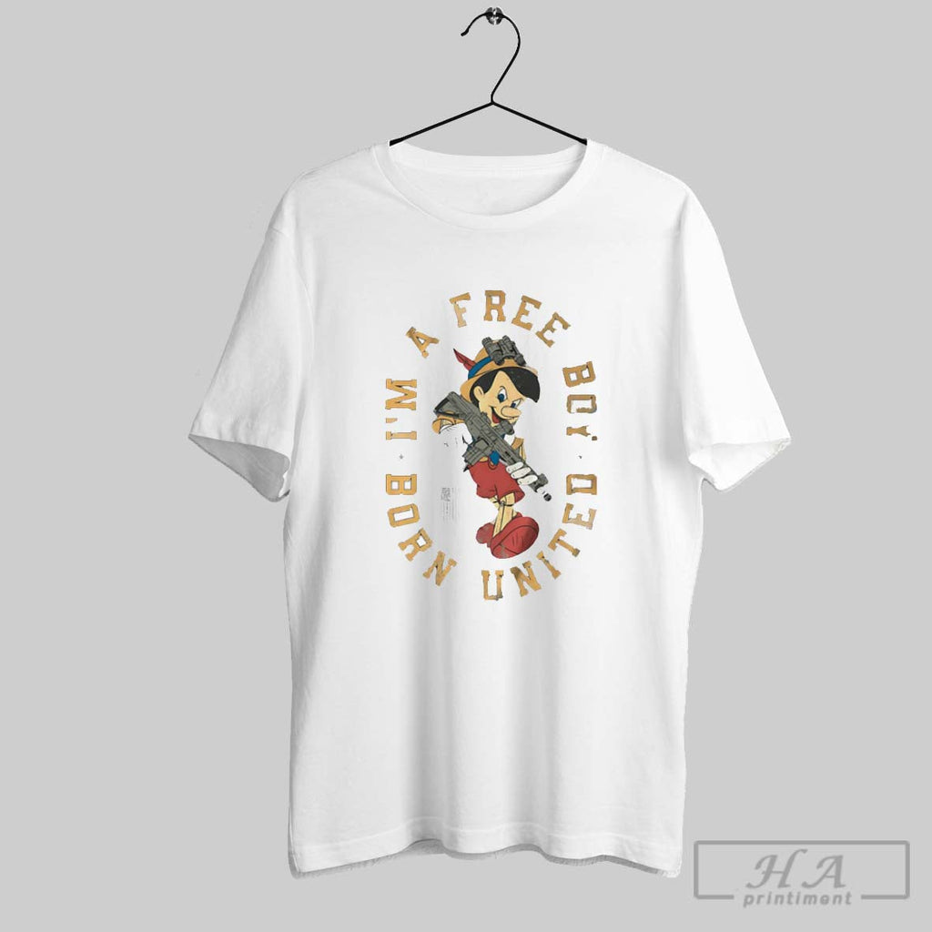 Pinocchio Im A Free Boy Soldier - Adult & Kids T-Shirts, Sweatshirts & Hoodies apparel design preview 1