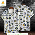 Milwaukee Brewers MLB Hawaiian Pinstripe Baseball Fan - Adult & Kids T-Shirts, Sweatshirts & Hoodies apparel design preview 1