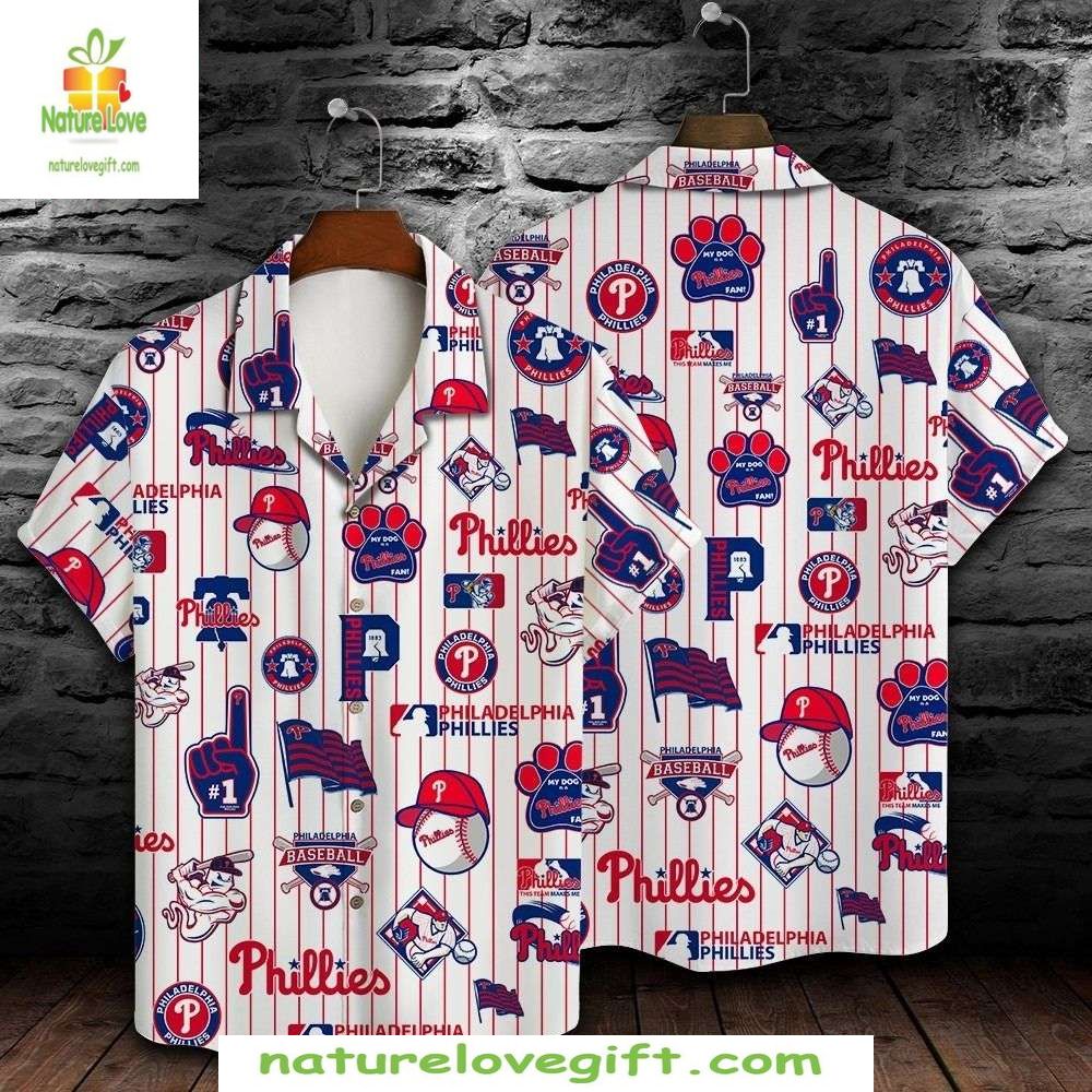 Philadelphia Phillies Hawaiian Pinstripe Pride MLB - Adult & Kids T-Shirts, Sweatshirts & Hoodies apparel design preview 1