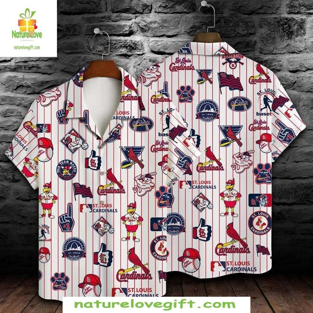 St Louis Cardinals Hawaiian Pinstripe Pride Baseball - Adult & Kids T-Shirts, Sweatshirts & Hoodies apparel design preview 1