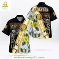 Pittsburgh Pirates Hawaiian Black Gold Skeleton - Adult & Kids T-Shirts, Sweatshirts & Hoodies apparel design preview 1