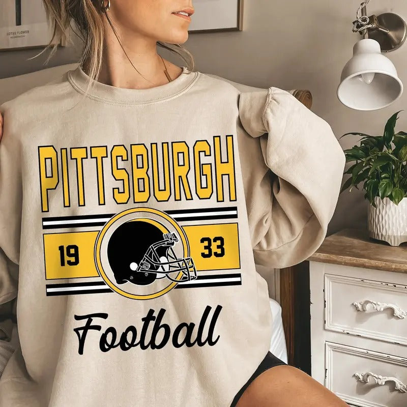 Pittsburgh Football Fan Retro - Adult & Kids T-Shirts, Sweatshirts & Hoodies apparel design preview 1