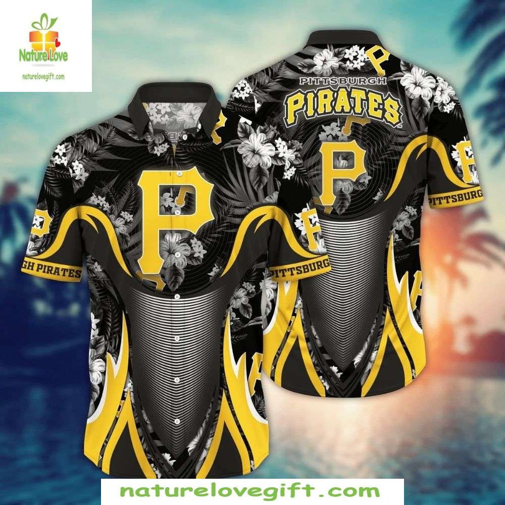 Pittsburgh Pirates Hawaiian MLB Floral Hibiscus - Adult & Kids T-Shirts, Sweatshirts & Hoodies apparel design preview 1