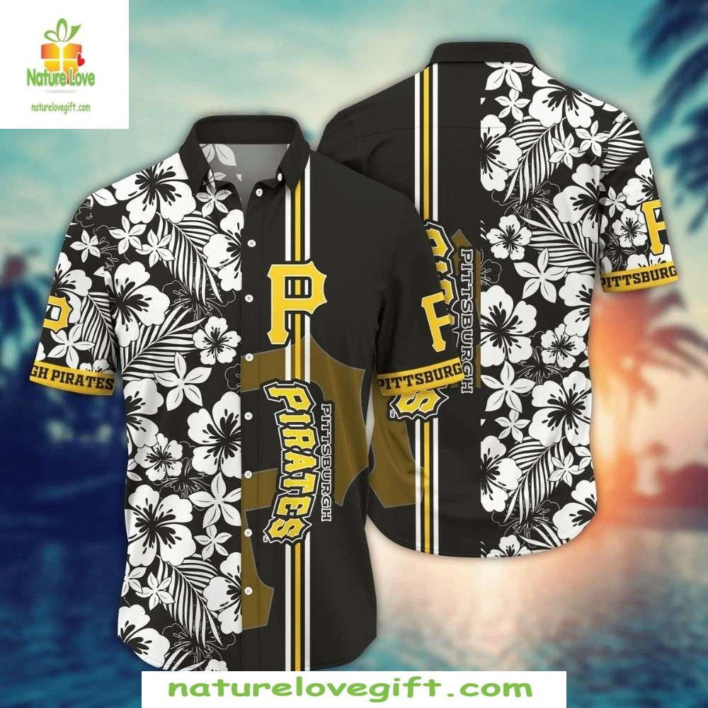 Pittsburgh Pirates Hawaiian MLB Baseball Hibiscus - Adult & Kids T-Shirts, Sweatshirts & Hoodies apparel design preview 1