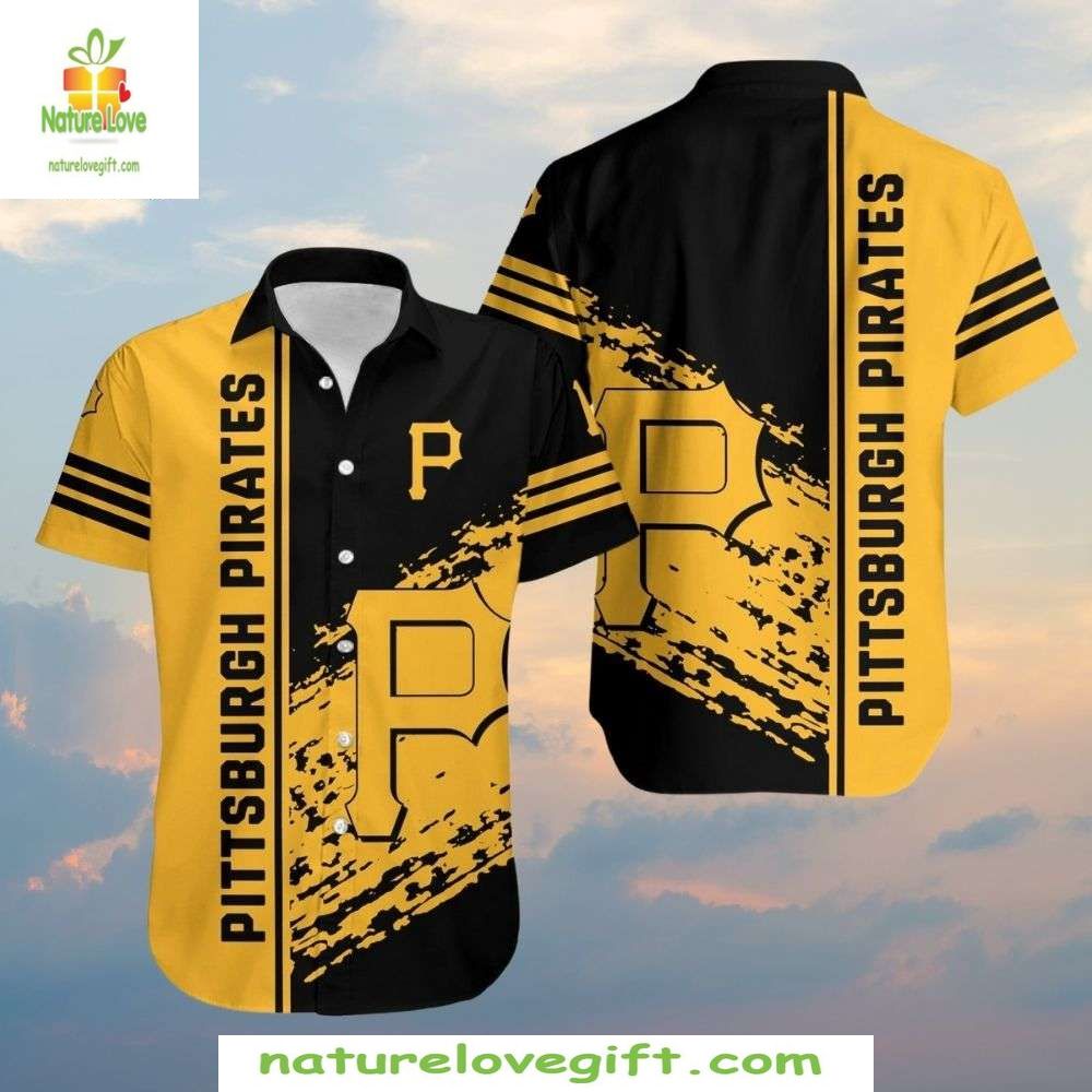 MLB Pittsburgh Pirates Hawaiian Abstract Splash Art - Adult & Kids T-Shirts, Sweatshirts & Hoodies apparel design preview 1