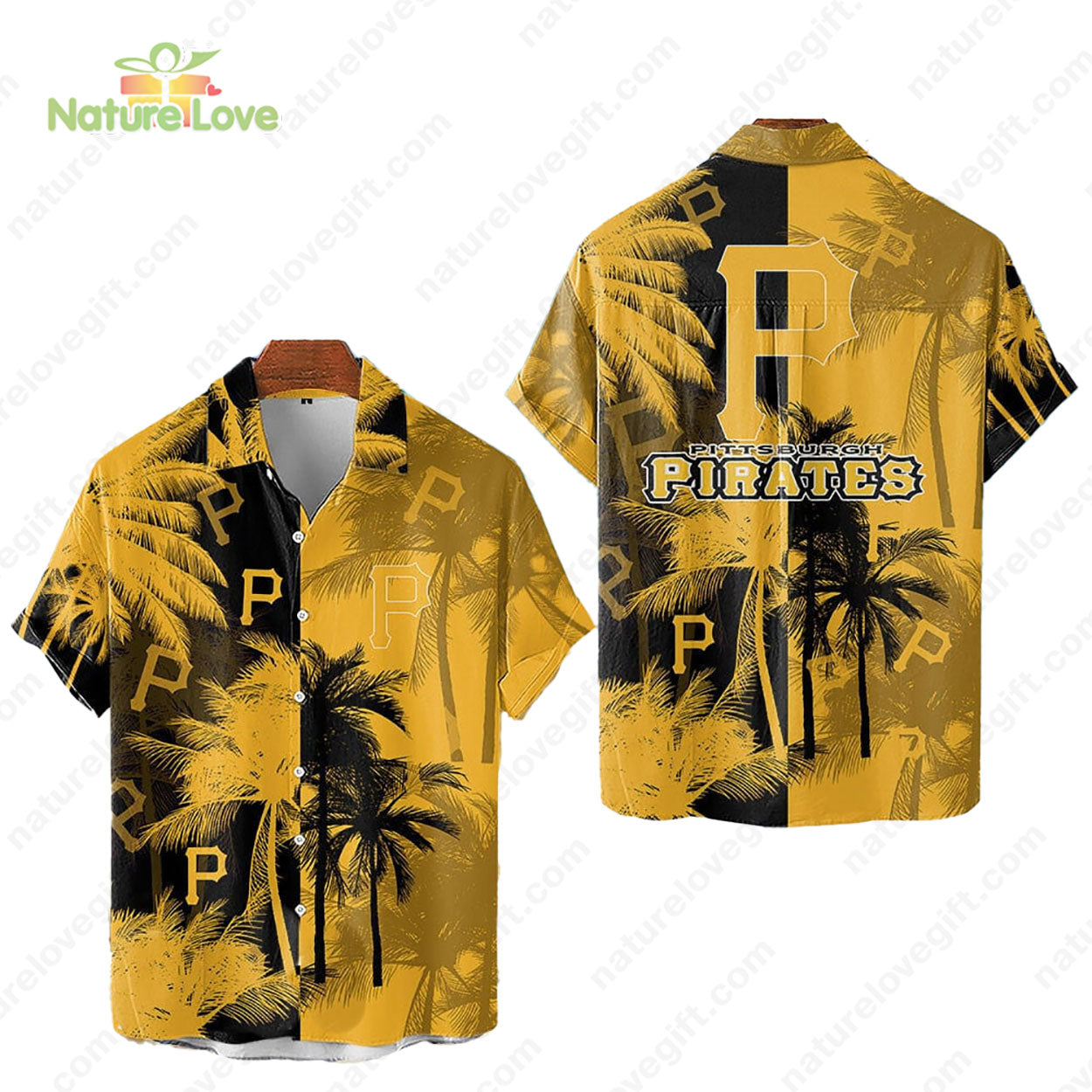 Pittsburgh Pirates Tropical Palm Trees MLB Hawaiian - Adult & Kids T-Shirts, Sweatshirts & Hoodies apparel design preview 1