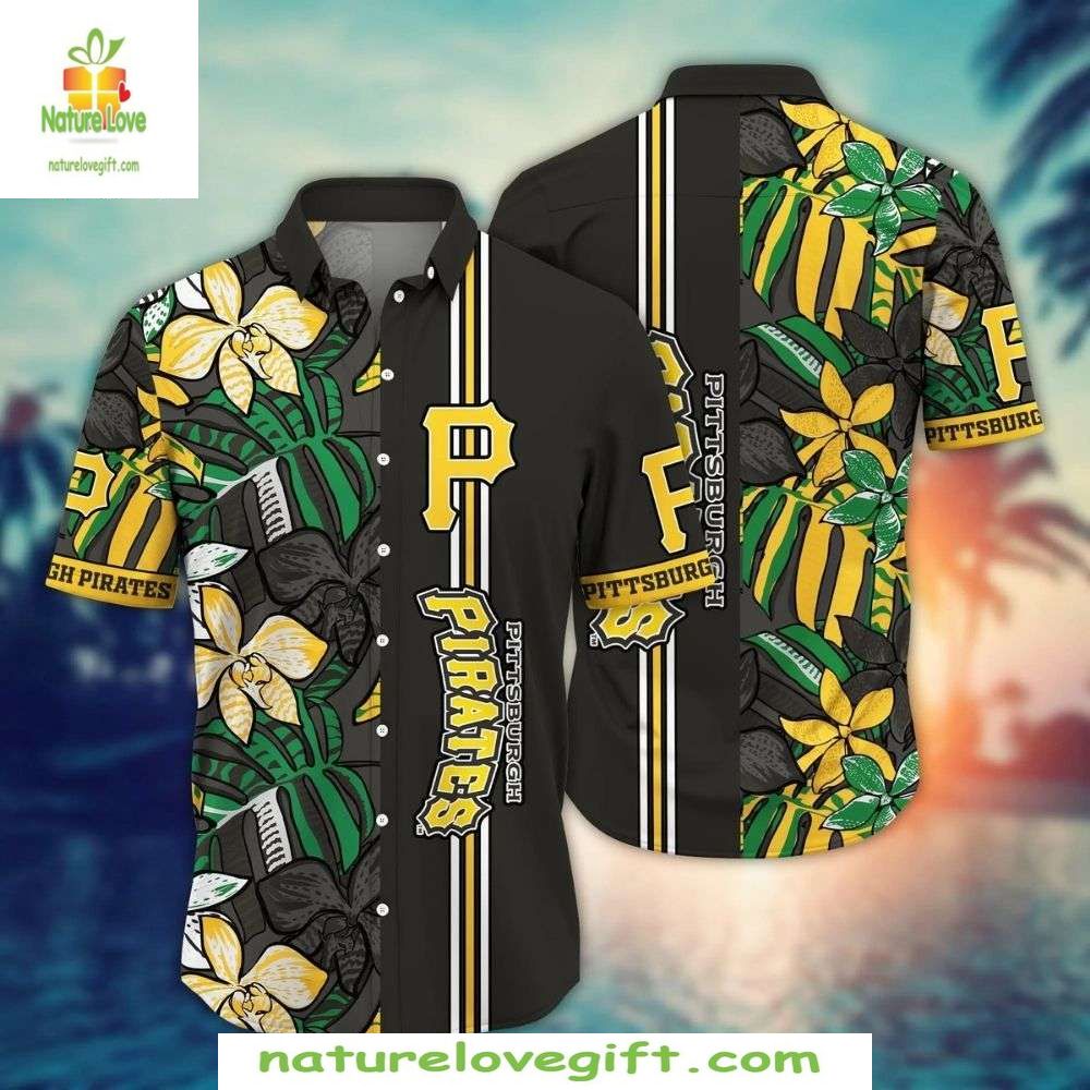 Pittsburgh Pirates Hawaiian MLB Nature Series Stylish - Adult & Kids T-Shirts, Sweatshirts & Hoodies apparel design preview 1