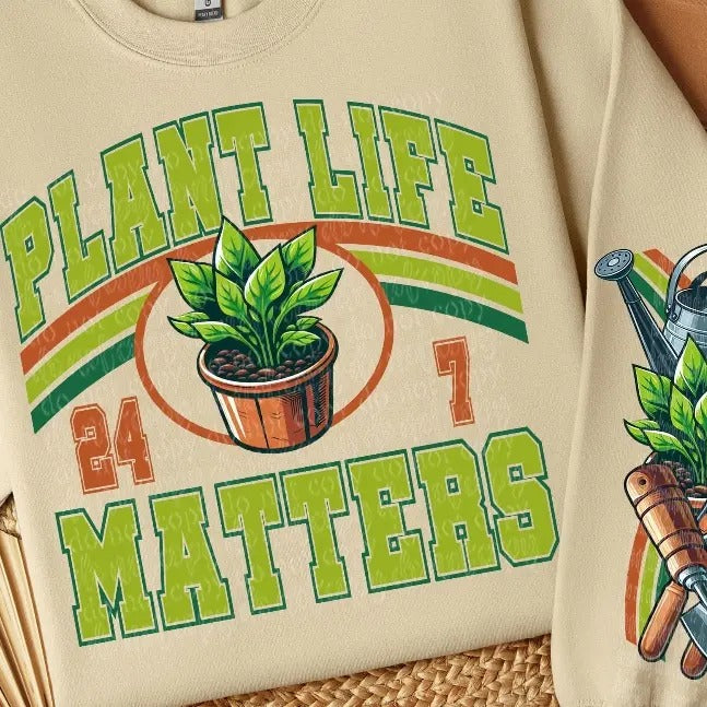 Plant Life Matters Matching Sleeve DTF Transfers THIS - Adult & Kids T-Shirts, Sweatshirts & Hoodies apparel design preview 1