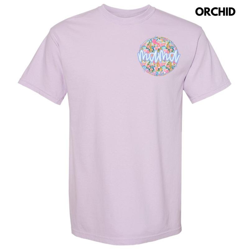 Pocket Size Darling Flower Mama Comfort Colors 'NLB' - Adult & Kids T-Shirts, Sweatshirts & Hoodies apparel design preview 1