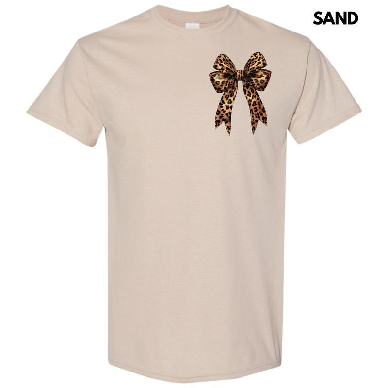Pocket Size Big Leopard Bow Gildan Short Sleeve 'NLB' - Adult & Kids T-Shirts, Sweatshirts & Hoodies apparel design preview 1