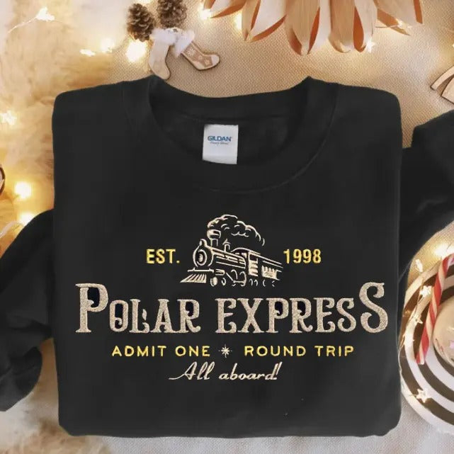 Polar Express Embroidery Train Depot North Pole - Adult & Kids T-Shirts, Sweatshirts & Hoodies apparel design preview 1