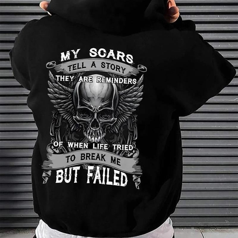 Skull Letter Print Drop Shoulder 1 Side Printed Man - Adult & Kids T-Shirts, Sweatshirts & Hoodies apparel design preview 1