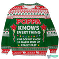 Poppa Knows Everything Personalizedwitch 3D Christmas Sweater - Holiday Gift product image