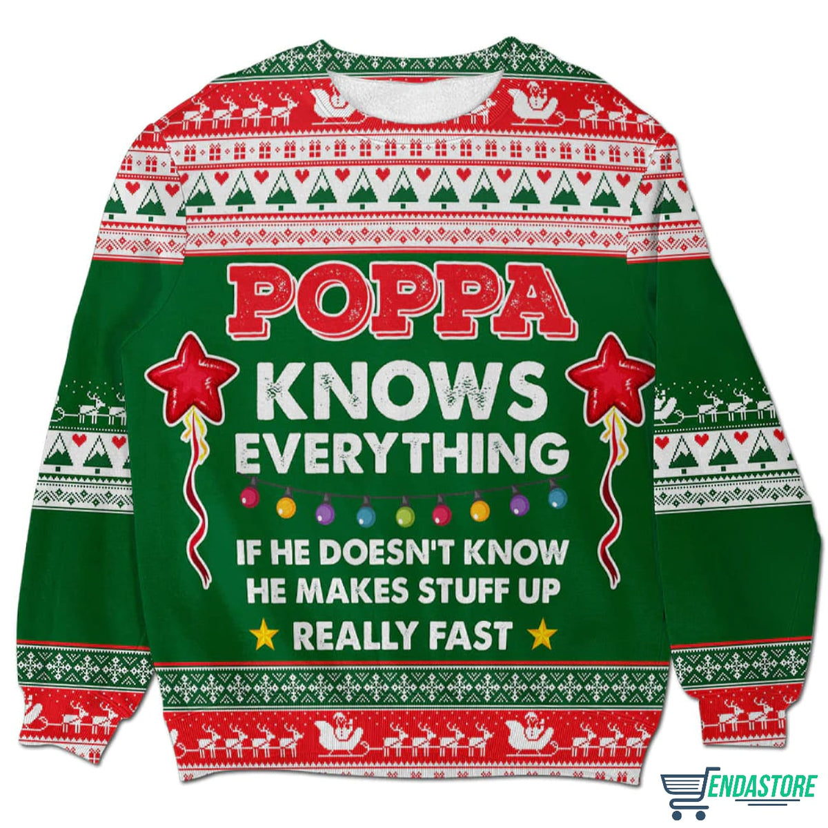 Poppa Knows Everything Personalizedwitch 3D Christmas Sweater - Holiday Gift product image