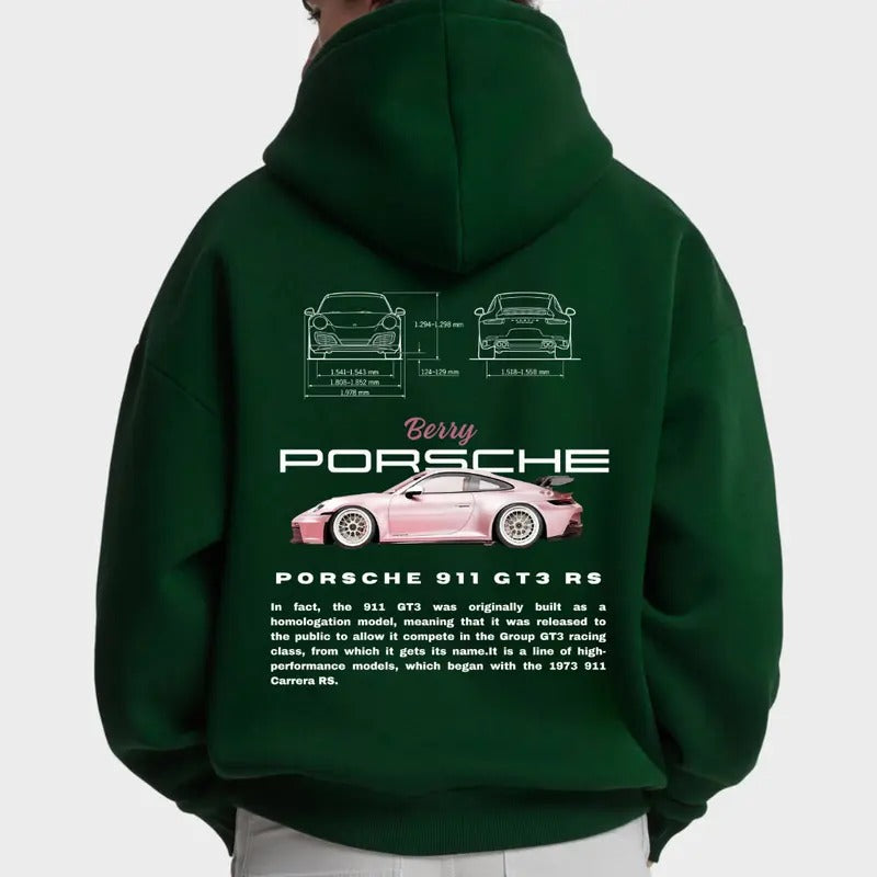 Porsche 911 GT3 RS Pink Berry Menswear Street Racing - Adult & Kids T-Shirts, Sweatshirts & Hoodies apparel design preview 1
