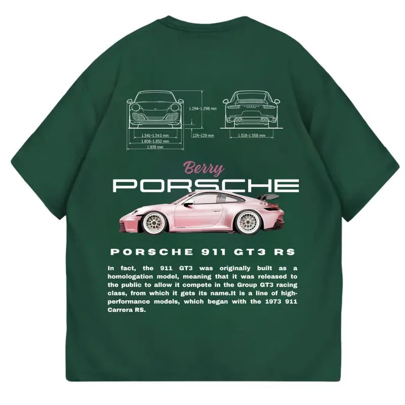 Porsche 911 GT3 RS Pink Bery II Menswear Street - Adult & Kids T-Shirts, Sweatshirts & Hoodies apparel design preview 1