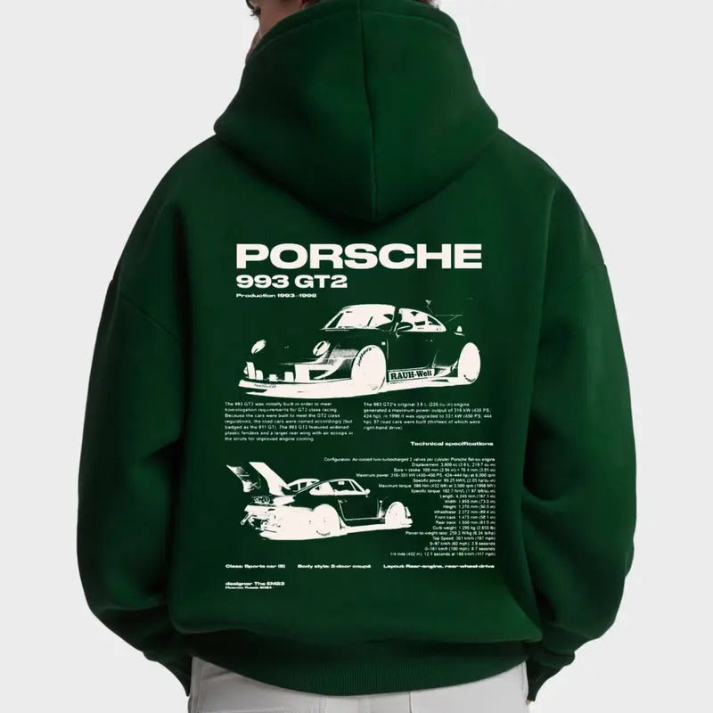 Porsche 993 GT2 Menswear Street Racing Car Boyfriend - Adult & Kids T-Shirts, Sweatshirts & Hoodies apparel design preview 1
