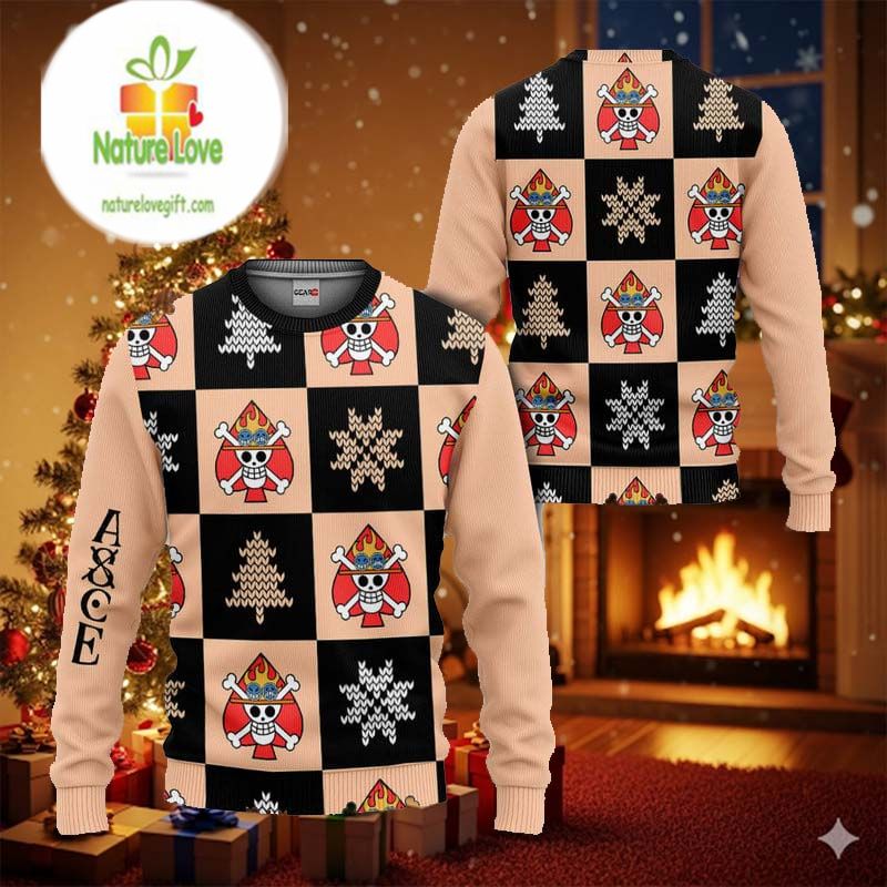 Portgas D Ace Symbol One Piece Ugly Christmas Sweater - Holiday Gift product image