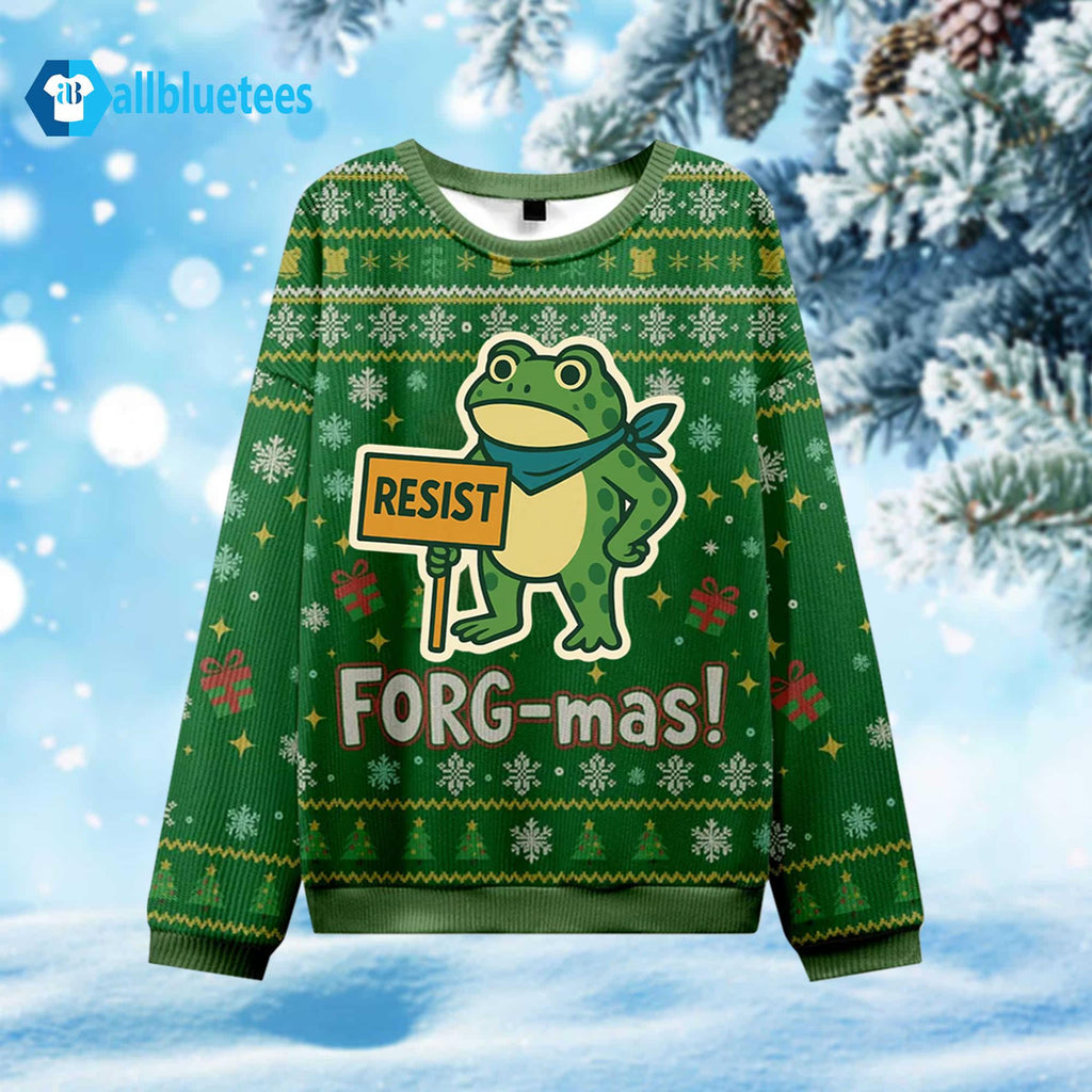 Portland Frog Frog-mas Ugly Christmas Sweater - Holiday Gift product image