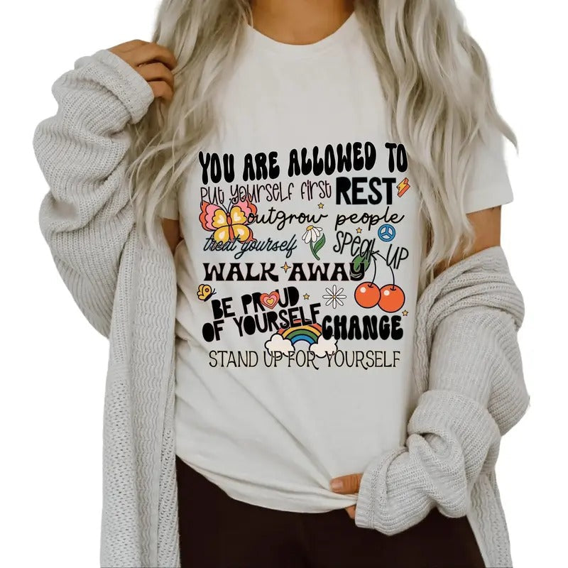 Positive Affirmation You Are Allowed Rest Self Care - Adult & Kids T-Shirts, Sweatshirts & Hoodies apparel design preview 1