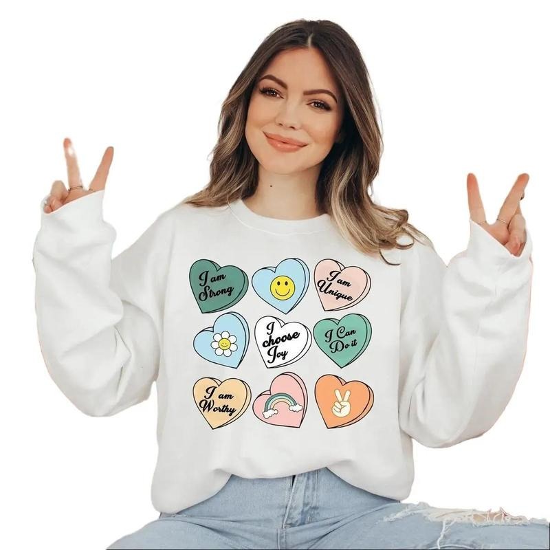 Positive Affirmations Teacher Valentine - Adult & Kids T-Shirts, Sweatshirts & Hoodies apparel design preview 1