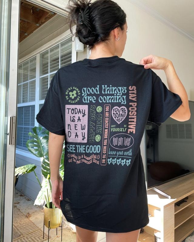 Positive Quotes Clothes Mental Health Positivity - Adult & Kids T-Shirts, Sweatshirts & Hoodies apparel design preview 1