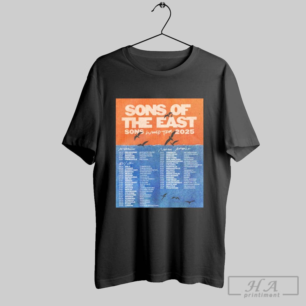 Poster Sons Of The East World Tour 2025 Australia Eu - Adult & Kids T-Shirts, Sweatshirts & Hoodies apparel design preview 1