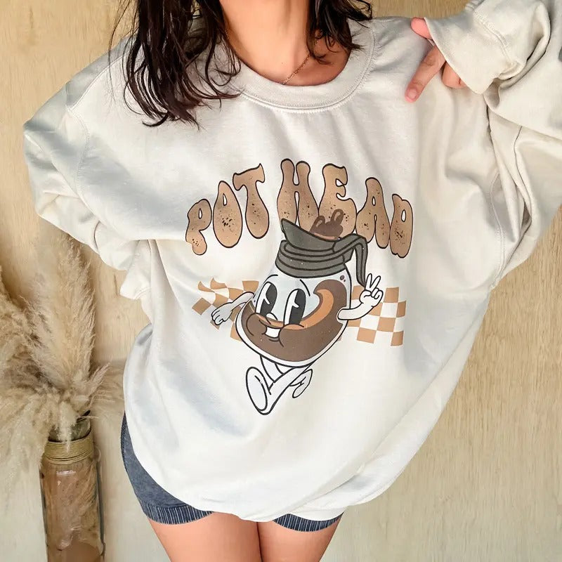 Pot Head Top - Adult & Kids T-Shirts, Sweatshirts & Hoodies apparel design preview 1
