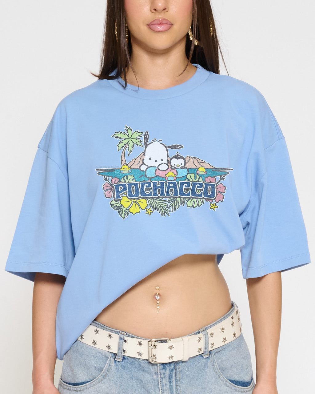 Pochacco Summer Friends Oversized - Adult & Kids T-Shirts, Sweatshirts & Hoodies apparel design preview 1