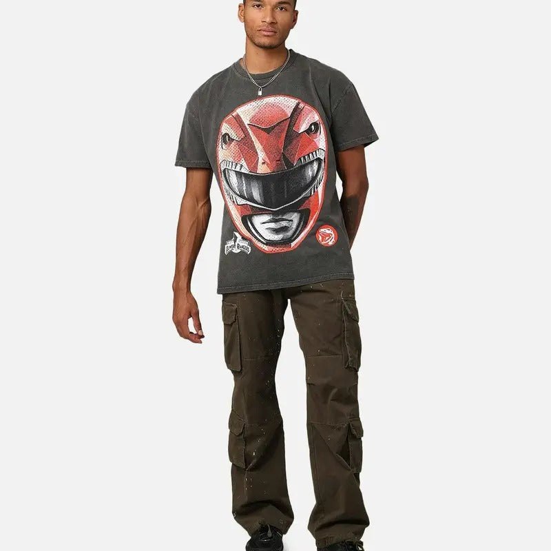 Power Rangers Red Ranger Big Head Vintage Trending - Adult & Kids T-Shirts, Sweatshirts & Hoodies apparel design preview 1