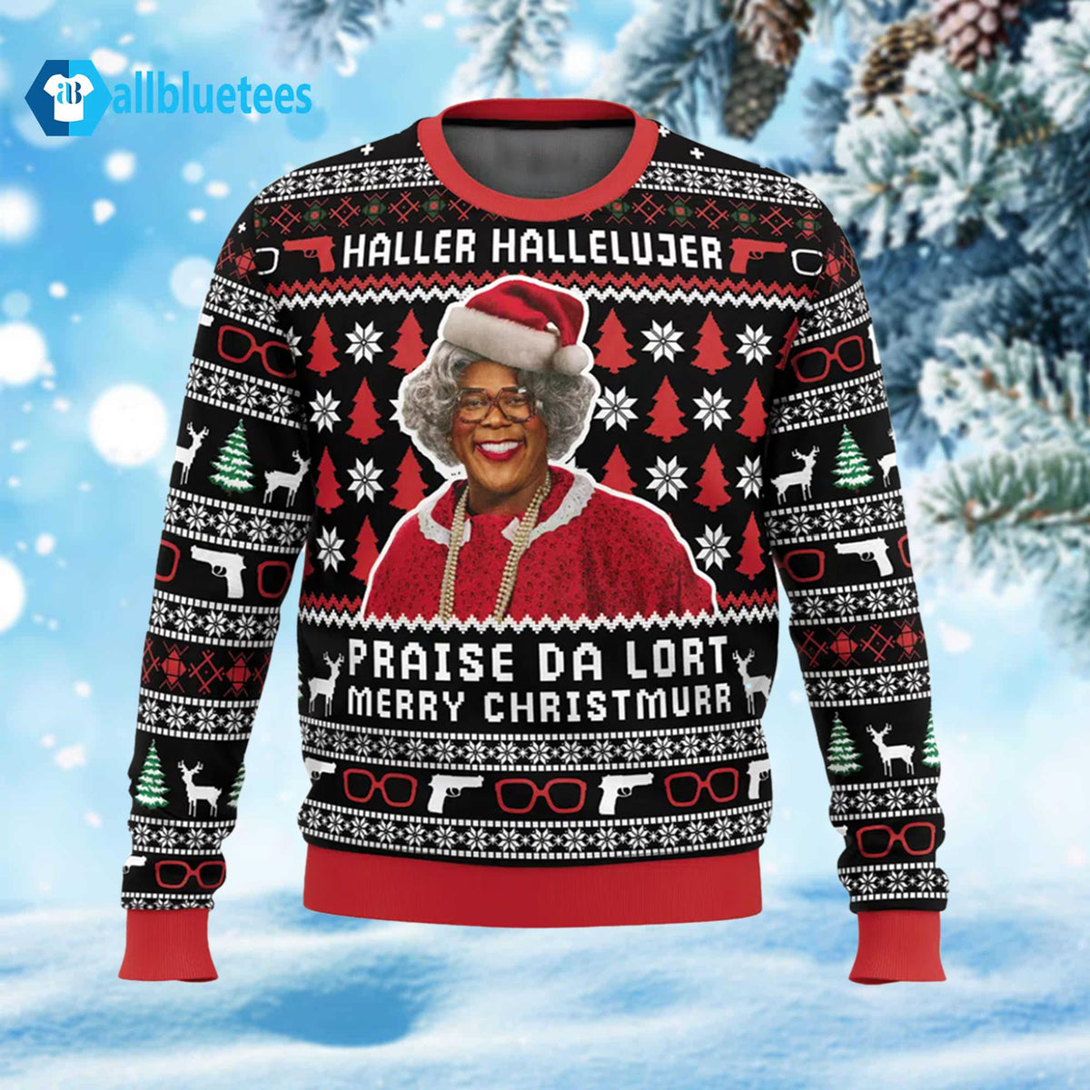 Praise The Lort Merry Christmurr Ugly Christmas Sweater - Gift Idea product image