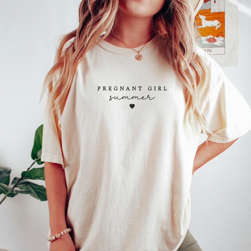 Pregnant Girl Summer Beach Pregnancy Announcement - Adult & Kids T-Shirts, Sweatshirts & Hoodies apparel design preview 1