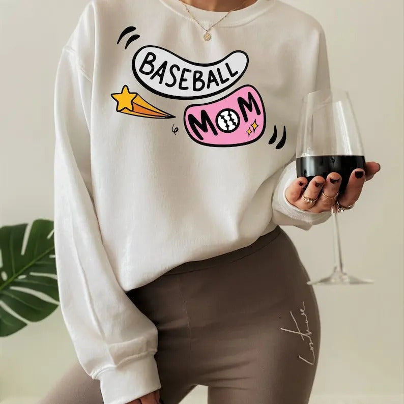 Funny Baseball Mom Mama Cute Mom'S Cheer - Adult & Kids T-Shirts, Sweatshirts & Hoodies apparel design preview 1