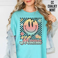 MAMA New Mom Motherhood Hot Mess Boho Smiley Face - Adult & Kids T-Shirts, Sweatshirts & Hoodies apparel design preview 1