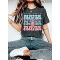 USA Flag American Mama 4th July Patriotic Mom Fourth - Adult & Kids T-Shirts, Sweatshirts & Hoodies apparel design preview 1