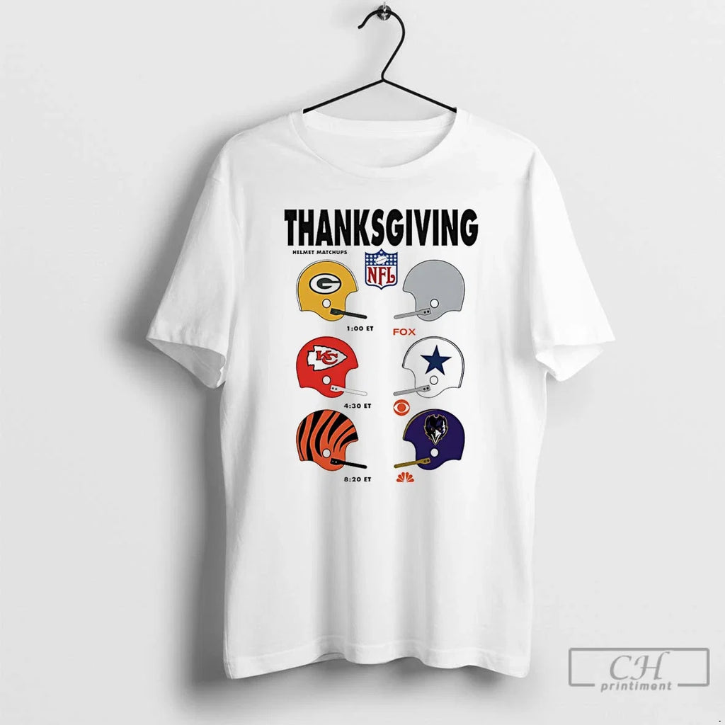 2025 Thanksgiving Football Helmet Matchups - Adult & Kids T-Shirts, Sweatshirts & Hoodies apparel design preview 1