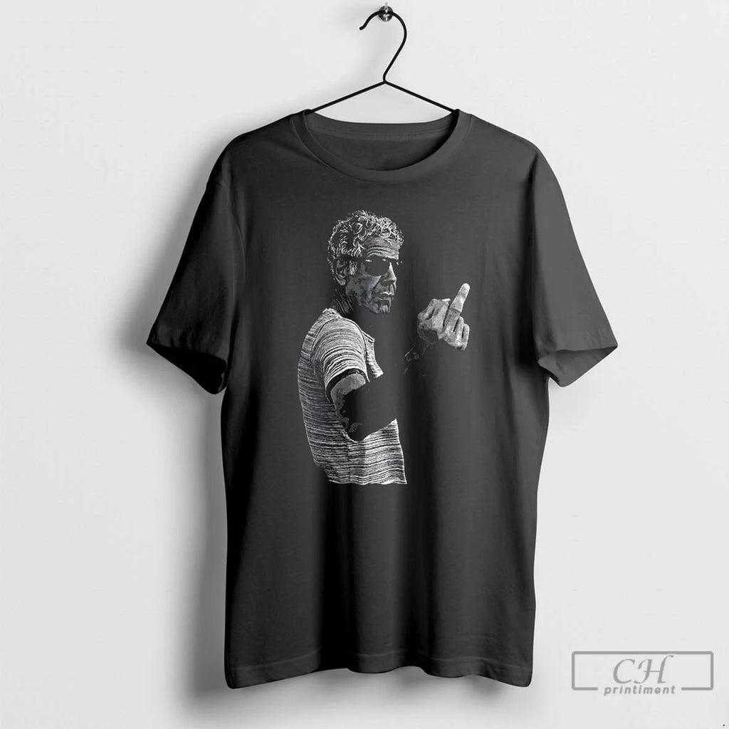 Anthony Bourdain Middle Finger Photo Vintage - Adult & Kids T-Shirts, Sweatshirts & Hoodies apparel design preview 1