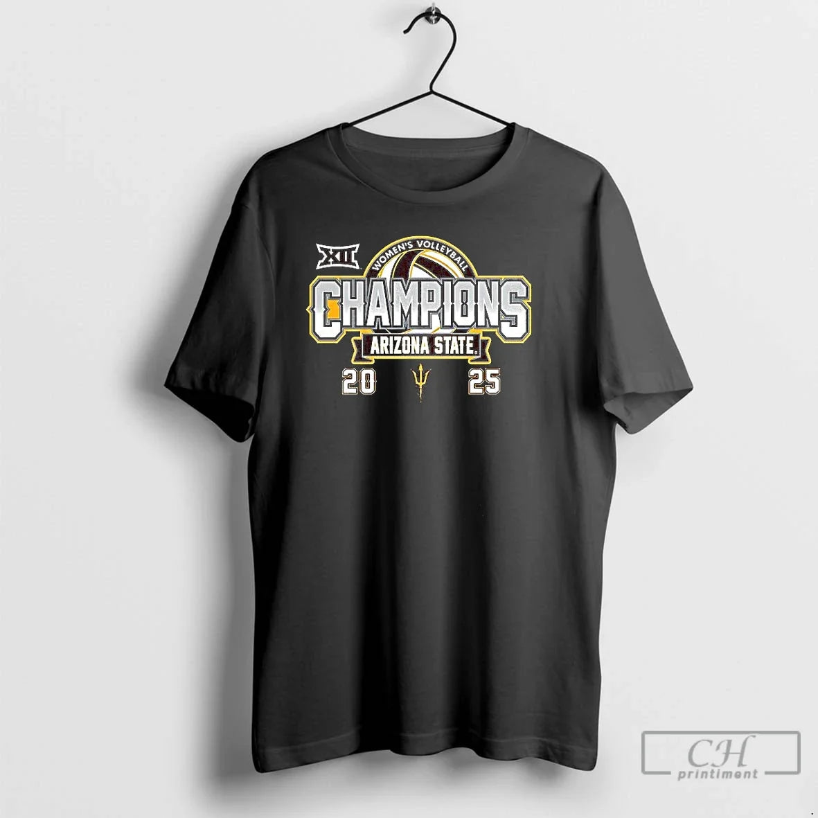 Arizona State Sun Devils Volleyball 2025 Big 12 - Adult & Kids T-Shirts, Sweatshirts & Hoodies apparel design preview 1