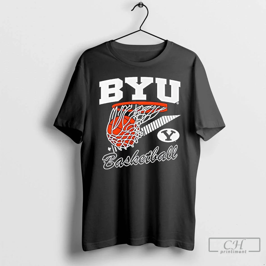 Byu Basketball Retro Swish Logo - Adult & Kids T-Shirts, Sweatshirts & Hoodies apparel design preview 1