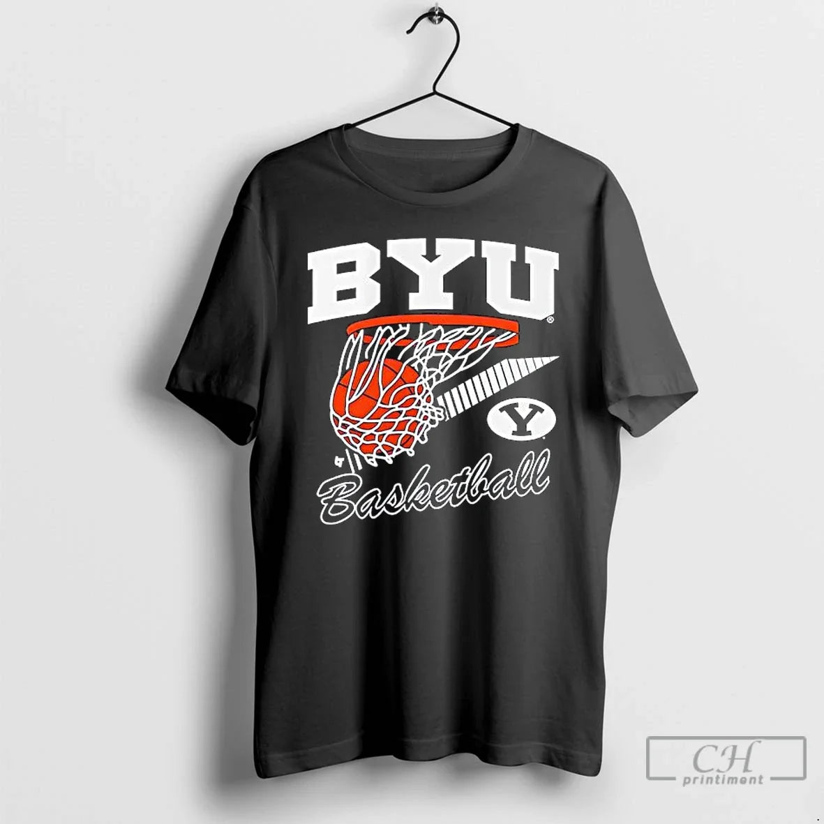 Byu Basketball Retro Swish Logo - Adult & Kids T-Shirts, Sweatshirts & Hoodies apparel design preview 1