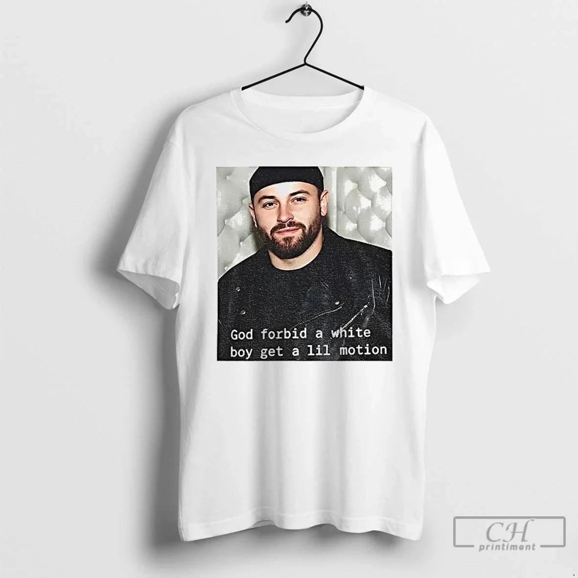 Baker Mayfield God Forbid White Boy Get Lil Motion - Adult & Kids T-Shirts, Sweatshirts & Hoodies apparel design preview 1