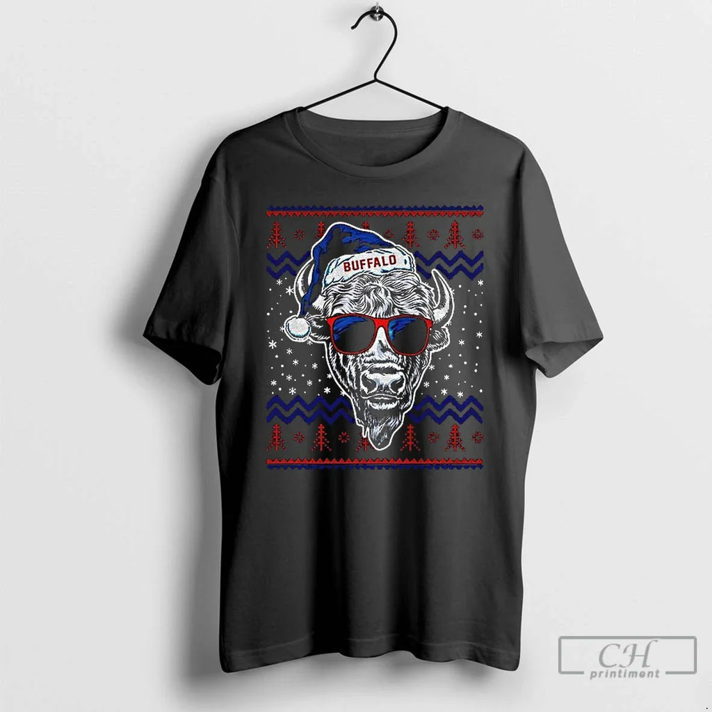 Buffalo Football Mascot Ugly Pattern Vintage - Adult & Kids T-Shirts, Sweatshirts & Hoodies apparel design preview 1